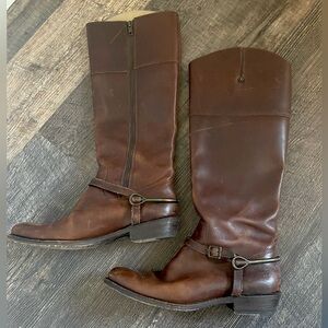 Frye Leather Riding Stirrup Boot Chocolate Brown Size 7
